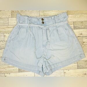 American Eagle Outfitters Stripe High-waisted Denim Shorts Size 10